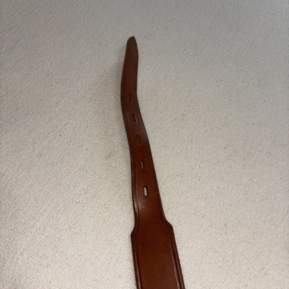 Vintage Mens Brown Leather Belt with Ford Model T Bronze Buckle Sz44 - Picture 6 of 12